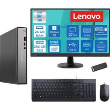 Lenovo Thinkcentre Neo 50Q Gen 5 Intel Core 7-240H 5.2ghz Up 24GB Ddr5 256GB SSD Intel® Graphics+Lenovo 27" FHD Mon. WIN11HOME Mini Masaüstü Bilgisayar 13B9001PTR27H06+ZETTAUSBBELLEK