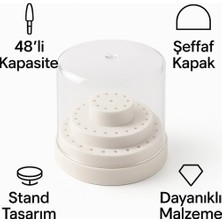 Rulia 48LI Freze Uç Saklama Kutusu Şeffaf Kapaklı, Dayanıklı ve Hijyenik Düzenleyici