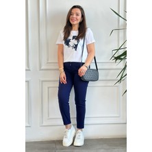 Duble Paça Beli Lastikli Pantolon
