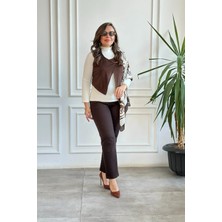 Yüksek Bel Likralı Mom Jean