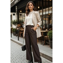 Arkası Lastik Detaylı Palazzo Pantolon