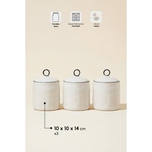 Perotti Nestore Medium 3'lü Bone Porselen Hava Almaz Mutfak Tezgah Organizeri