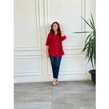 Cep ve Yanları Drop Taş Detaylı Mom Jean