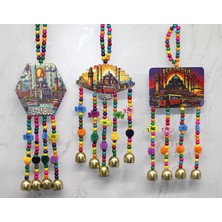 Marsilyan Istanbul Temalı Renkli Boncuklu Asmalı Rüzgar Çanı