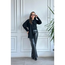 Sıvama Şardonlu Deri Pantolon