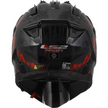 Ls2 Pıoneer 2 Crazy Mat Siyah-Gri-Kırmızı Kask