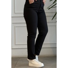 Yüksek Bel Likralı Mom Jean