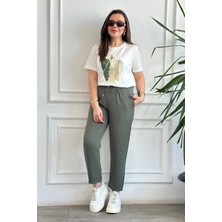Beli Lastikli Havuç Paça Pantolon