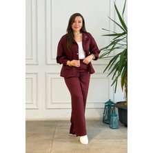 Beli Lastikli Bol Paça Tensel Pantolon