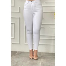 Küçük Beden Yüksek Bel Likralı Dar Paça Kot Pantolon