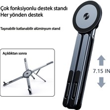 Tekvora Alüminyum Manyetik Masaüstü Telefon Tutucu Ayarlanabilir Universal Güçlü Mıknatıslı Stand