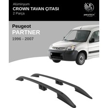 Turtle Peugeot Partner 1996-2007 Crown Tavan Çıtası - Siyah