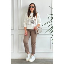 Yüksek Bel Likralı Mom Jean