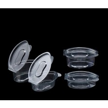 Çeliker Sos Kabı Plastik Sızdırmaz Kap Kapaklı  20 cc (100 Adet) – Tek Kullanımlık, Gıda Uyumlu Şeffaf Sosluk