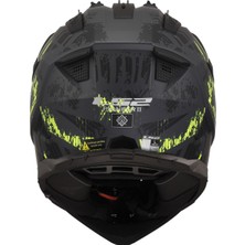 Ls2 Pıoneer 2 Crazy Mat Siyah-Gri-Neon Sarı Kask