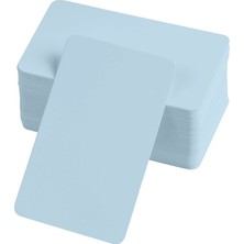 Marsilyan Boş Kelime Kartları 5x8 cm - 50 Adet Oval Kenarlı | Tabu & Not Kartları - Mavi
