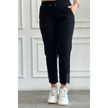 Büyük Beden Beli Lastikli Paçası Taş Detaylı Pantolon