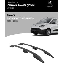 Turtle Toyota Proace Cıty 2019-2026 Uzun Şasi Crown Tavan Çıtası -Siyah (Uzun Şasi)