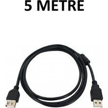 Zeyar Teknoloji 5 Metre USB 2.0 Uzatma Kablosu Erkek Dişi - Ferrit Filtreli Siyah