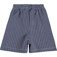 Civil Boys Yatay Dalgalı Çizgili 2-5 Yaş Şort - Lacivert