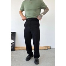 HAFKA Siyah Dokulu Basic Kumaş Pantolon