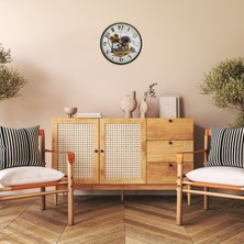Çetiner Group Krem Sunflower & Lavender 36 cm Duvar Saati