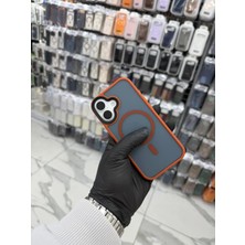 Bilişim Akademi iPhone 17 Mat Buzlu Kılıf Magsafe Kılıf Kalın Silikon Premium Armor Kılıf  Tuşlu Kılıf - Turuncu