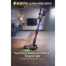 Smayling Kablosuz Dikey Süpürge 29.6V 2200MAH | LED Başlıklı | 3 Modlu Güçlü Emiş | Hepa Filtre | Şarjlı Süpürge
