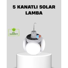 Marsilyan Solar Güneş Enerjili ve USB Şarjlı 5 Kanatlı LED Kamp Lambası