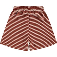 Civil Boys Kabartma Çizgili 2-5 Yaş Şort - Turuncu 3-4 Yaş