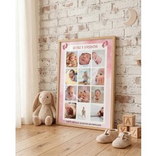 Atelier Baskı Kişiye Özel 1 Yaş Bebek Anı Panosu Fotoğraf Baskı (A4 Çerçevesiz)