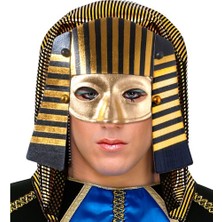 Marsilyan Mısırlı Maskesi Lastik Aparatlı Firavun Maskesi 21X23 cm