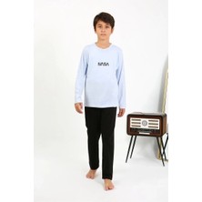 Marsilyan Erkek Çocuk Uzun Kol Penye Pijama Takım Buzmavisi