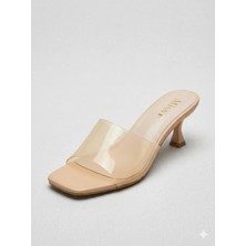 Miss F INT1223Y073 3fx Bej Kadın Kısa Topuklu Terlik