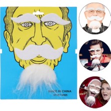 Marsilyan Beyaz Renk Kendinden Yapışkanlı Takma Sakal Bıyık ve Kaş Seti