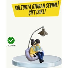 Marsilyan Okuyan Çift Figürlü Dekoratif Gece Lambası Hediye Seçeneği