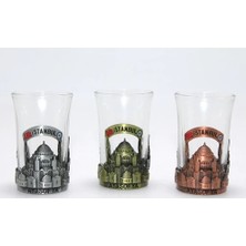 Marsilyan Tekli Metal Cam Bardaklı Shot Bardak