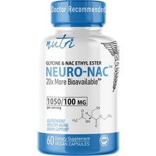 Nutri Neuro Nac Supplement N-Acetyl Cysteine Ethyl Ester - Neuro Nacet – 20 Kat Yüksek Emilimli Nacet Formül, Glutatyon Desteği, Güçlü Antioksidan ve Enerji Desteği, 600 Mg, 60 Kapsül