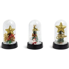 Marsilyan Yılbaşı Temalı Işıklı Dekoratif Cam Fanus - Model 10