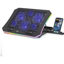 MiraLive Laptop Soğutucu 6x Fan Rgb + Telefon Standı 14–18 - Siyah Dcxaa8
