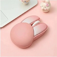 Marsilyan Tavşan Figürlü Kablosuz Mouse Pil Dahil Etiket Hediyeli Pembe