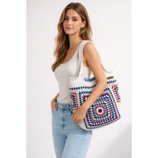 Özden El Yapımı Renkli Örgü Omuz Çantası