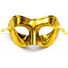 MiraLive Metalize Parlak Parti Maskesi Altın Gold Renk 16X7 cm