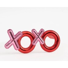 MiraLive Kırmızı Renk Xoxo Yazılı Parti Gözlüğü