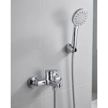 MiraLive 4 Kademeli Krem Duş Seti El Duşu Başlığı Spiral Hortum ve Duvar Askısı