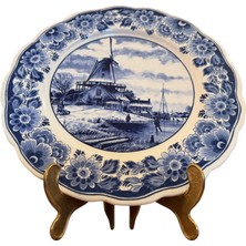 Hollanda Delfts Porselen Duvar Tabağı Tabak 28 cm Çapında - ER9P8RE