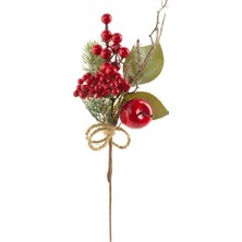 Zero Land Techmrt Elma Yapraklı Kokina Yılbaşı Süsü 29 cm - Kırmızı