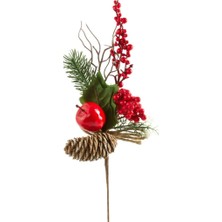 Zero Land Techmrt Elma Kozalak Çamlı Kokina Yılbaşı Süsü 30 cm - Kırmızı