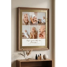 Atelier Baskı Anneye Hediye Kişiye Özel Fotoğraf Kolajlı Poster - Şık Tasarım Doğum Günü Hediyesi (A4-Çerçevesiz)