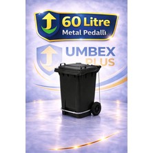 Umbex Metal Pedallı Çöp Konteyneri 60 Litre Plastik Konteyner - A Isıya Karşı Dayanıklı Malzeme